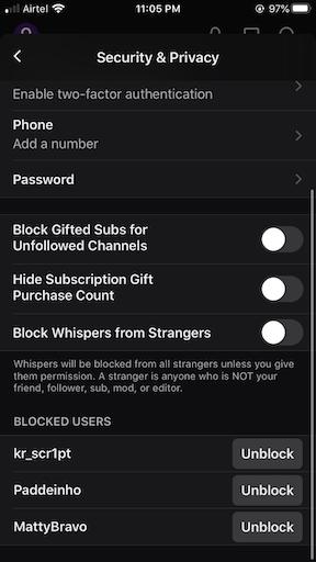 How to unblock someone on Twitch 3