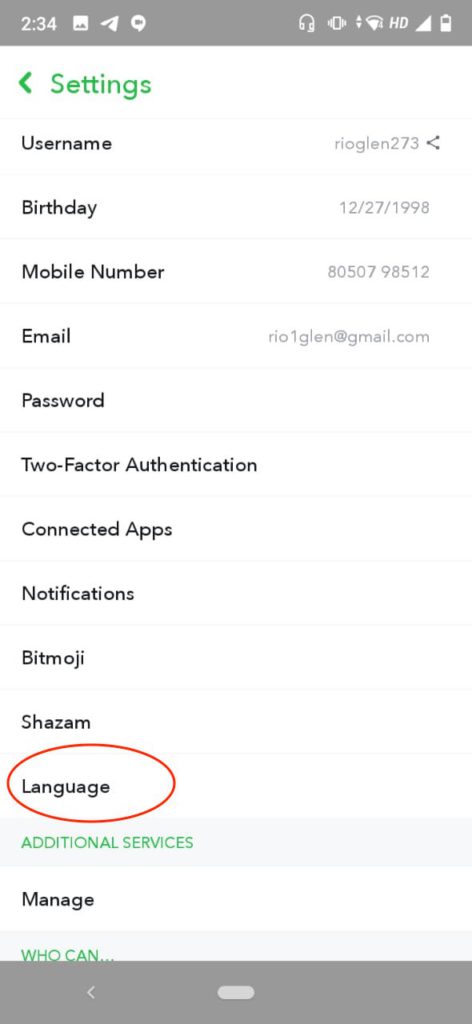 How to Change the Language on Snapchat