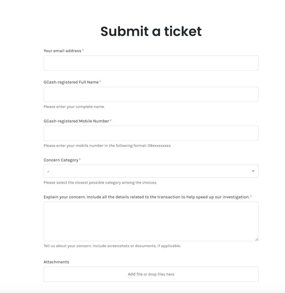 How to delete GCash account - submit ticket to raise concern