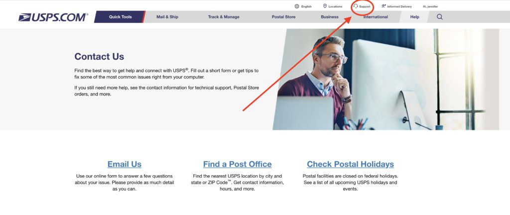 How to Delete USPS account step 1