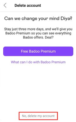 How to Delete Badoo Account 7