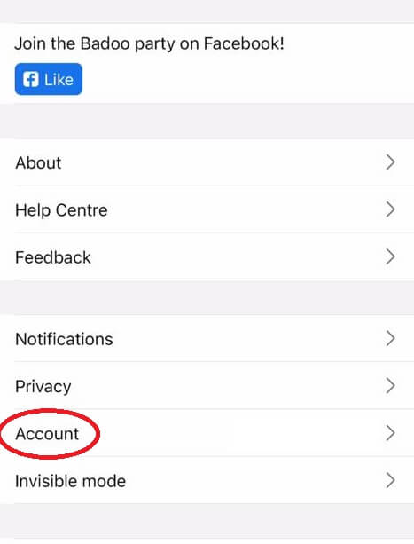 How to Delete Badoo Account - Easy Guide 3 how to delete badoo account - account button
