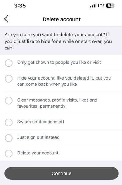 How to delete badoo account