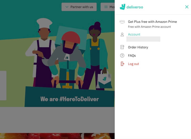 How to delete deliveroo account on website