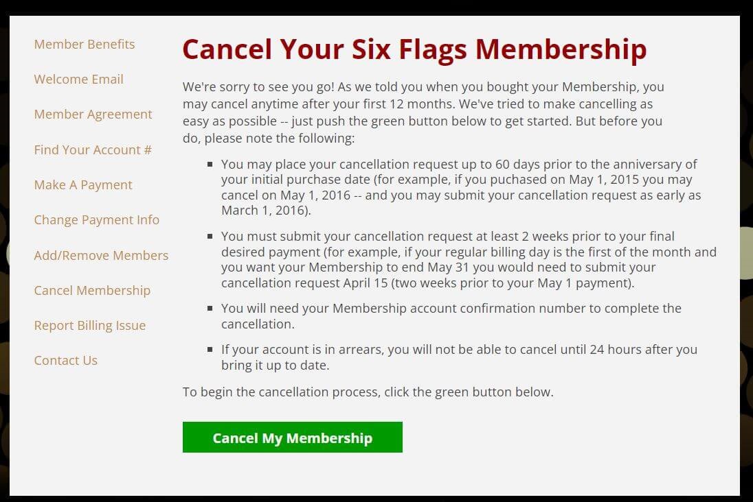 Cancel Six Flags Membership - 3 Easy Steps 2